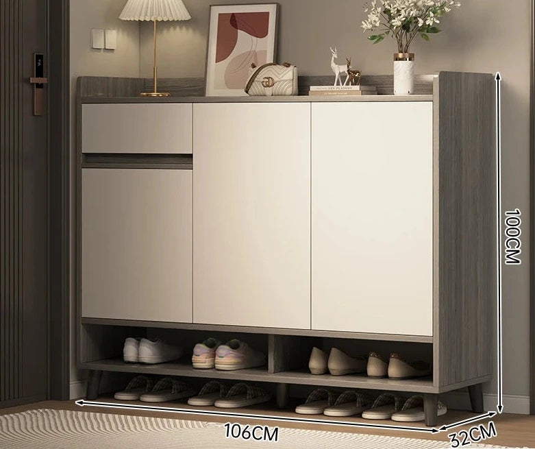 Solid wood shoe cabinet, home entrance and entrance cabinet, one-piece multi-layer simple large capacity 2024
