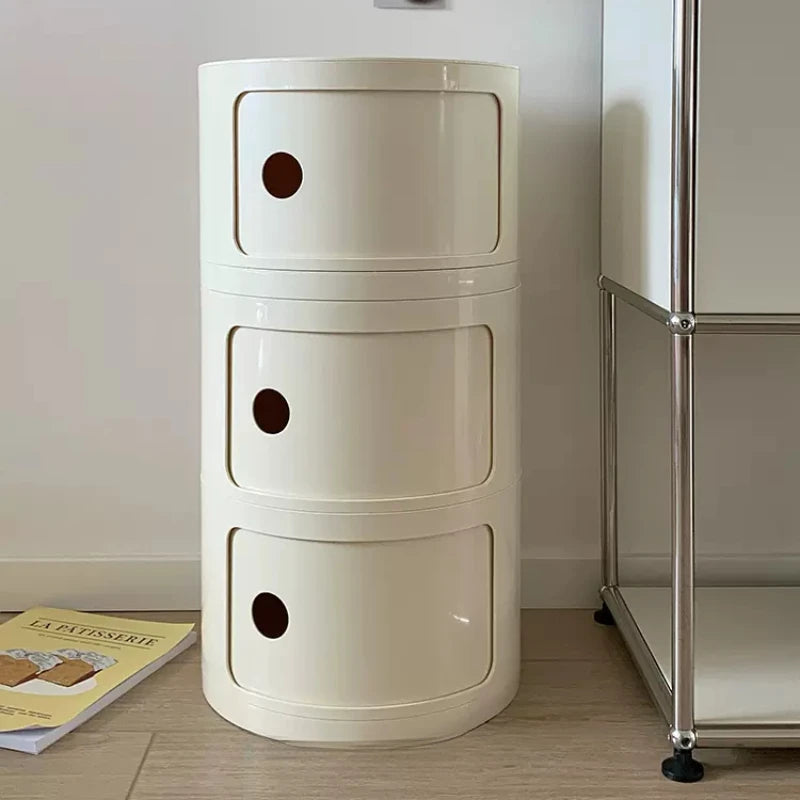 Nordic Ins Net Red Bedside Table Modern Minimalist White Round Creative Small Cabinet Mini Simple Plastic Side Cabinet