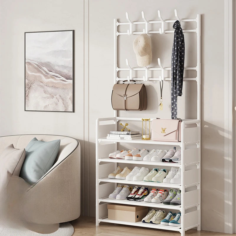 Shoe Rack, Household Integrated Clothes Rack, Multifunctional Storage Shoe Cabinet, Hat Rack, Multi-layer Group Device, Shelf